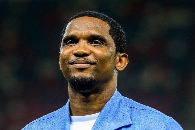 Samuel Eto’o, tout sourire après l’annonce de sa réélection à la présidence de la FECAFOOT.