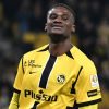 Chris Bedia célèbre un but avec Young Boys en Super League suisse