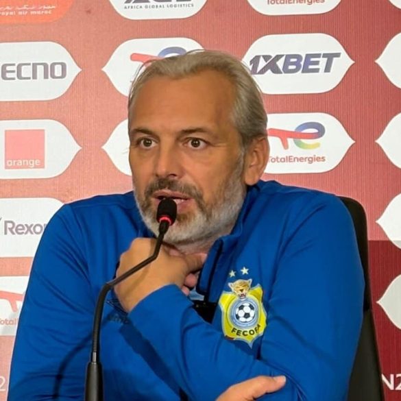 Sébastien Desabre en conférence de presse après Sénégal–RD Congo à Tanger.