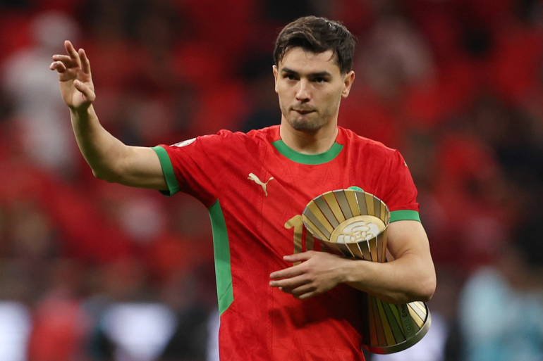 Brahim Diaz avec le Maroc, auteur de cinq buts et meilleur buteur de la CAN 2025