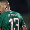 Islam Slimani lors d’un match avec l’Algérie.