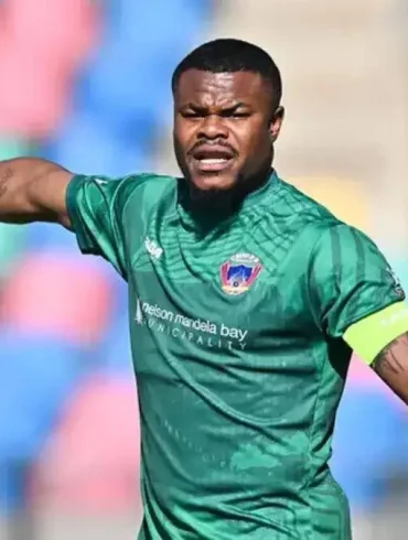 Stanley Nwabali lors d’une publication annonçant la fin de son aventure à Chippa United.