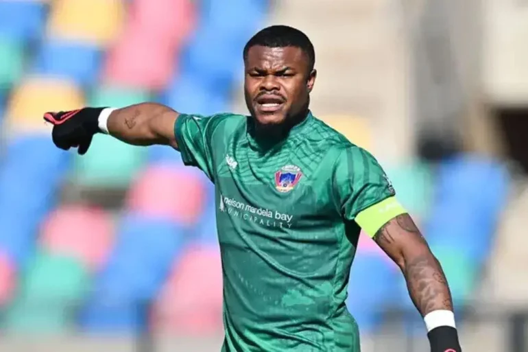 Stanley Nwabali lors d’une publication annonçant la fin de son aventure à Chippa United.