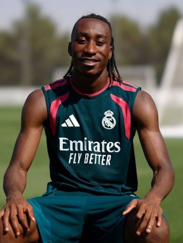 Yan Diomandé lors de ses premiers entraînements sous les couleurs du Real Madrid.