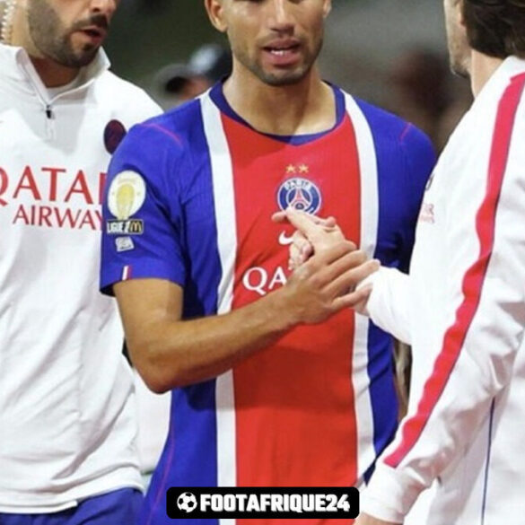 Achraf Hakimi a quitté le match du PSG à Brest après une gêne à l’adducteur droit.