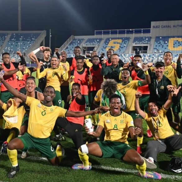 Les Amajita célébrant une performance en compétition U20.