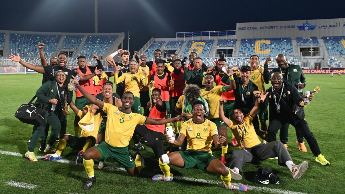 Les Amajita célébrant une performance en compétition U20.