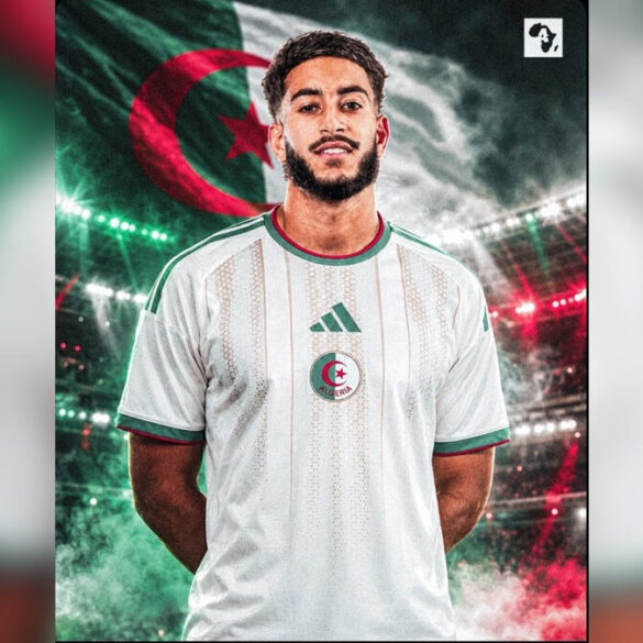 Anis Ouzenadji dans un visuel le présentant avec les couleurs de l’Algérie. Son choix est rapporté par plusieurs médias algériens.