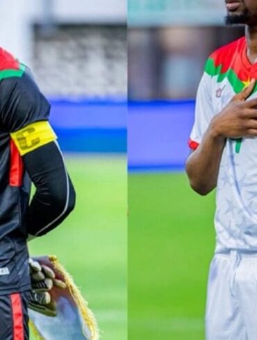 Hervé Koffi et Adamo Nagalo avec la sélection du Burkina Faso