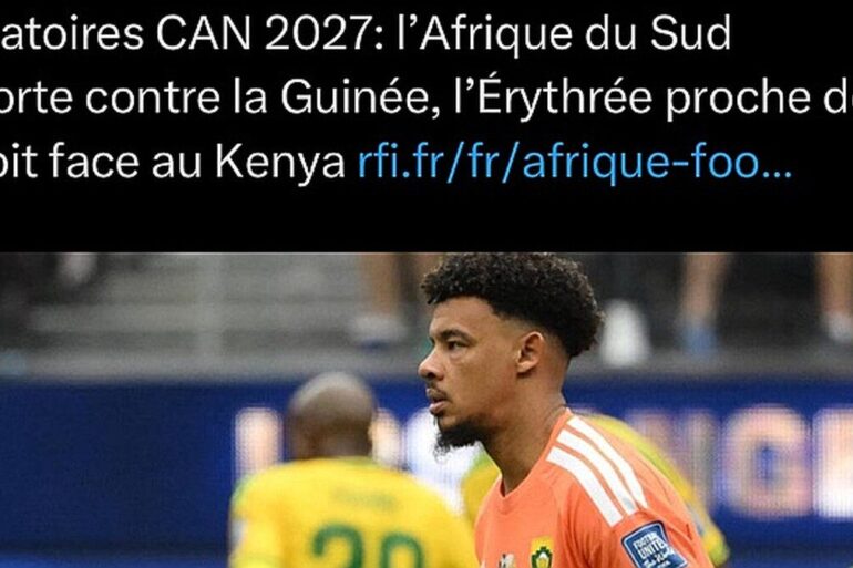 Ronwen Williams avec le maillot de l’Afrique du Sud