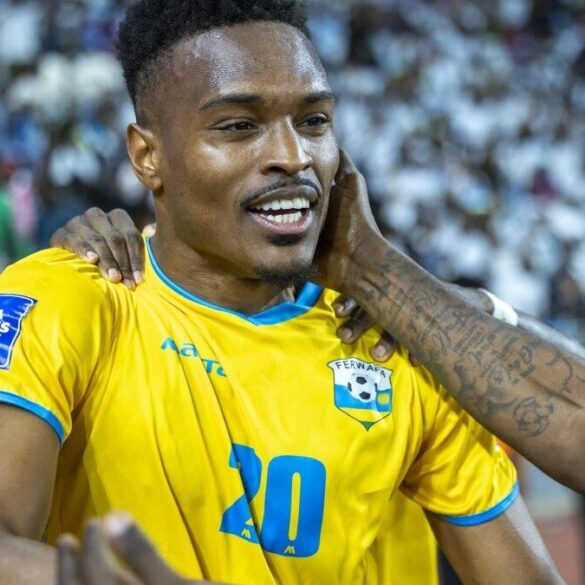 Joueur de la sélection rwandaise sur le terrain