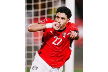 Joueur de l’Égypte célébrant un but en sélection