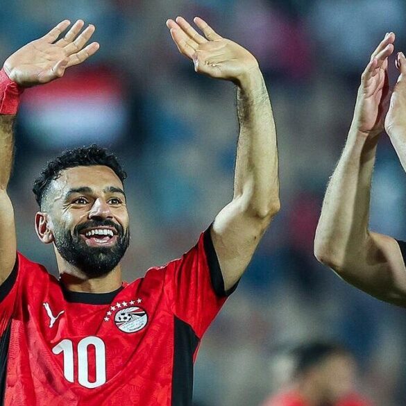 Mohamed Salah portant le maillot de l’Égypte
