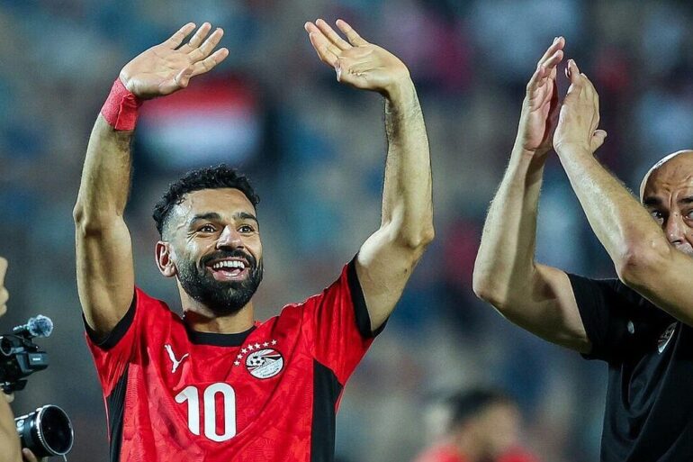 Mohamed Salah portant le maillot de l’Égypte