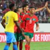 Joueurs du Maroc face au Gabon