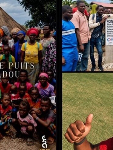 Habitants de Maradou autour du forage financé avec le soutien d’Amine Adli