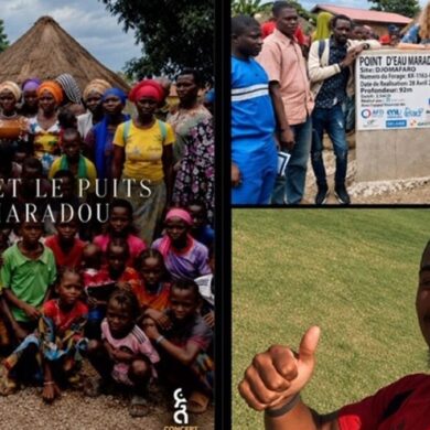 Habitants de Maradou autour du forage financé avec le soutien d’Amine Adli