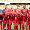 La sélection de Guinée équatoriale avant une rencontre internationale.