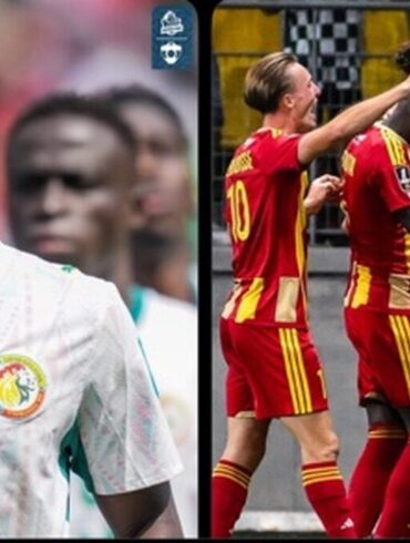 Idrissa Gueye avec le Sénégal dans un visuel annonçant son entrée au capital du Mans FC
