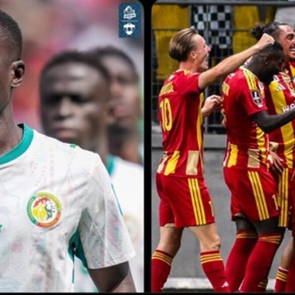 Idrissa Gueye avec le Sénégal dans un visuel annonçant son entrée au capital du Mans FC