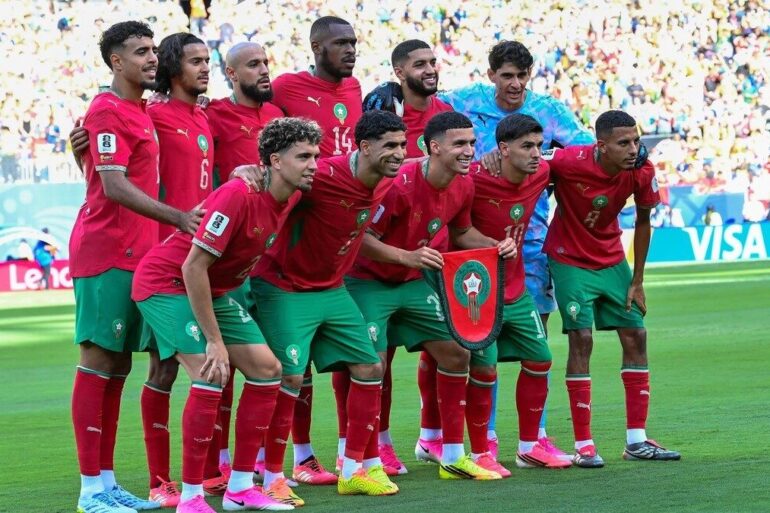 Équipe du Maroc avant un match international