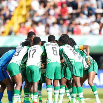Les Falconets du Nigeria lors d’une compétition internationale. Les Nigérianes ont été éliminées du Mondial U20 féminin par la Colombie dans le temps additionnel.