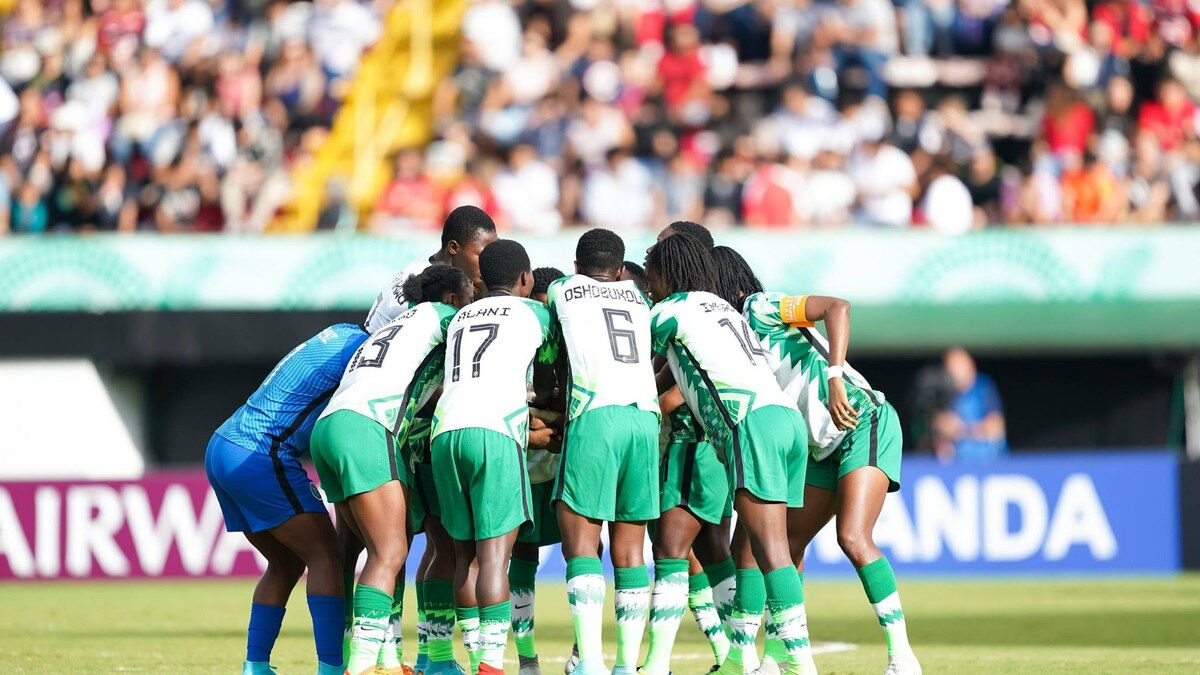 Les Falconets du Nigeria lors d’une compétition internationale. Les Nigérianes ont été éliminées du Mondial U20 féminin par la Colombie dans le temps additionnel.