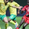 Bethuel Muzeu sous le maillot de la Namibie.
