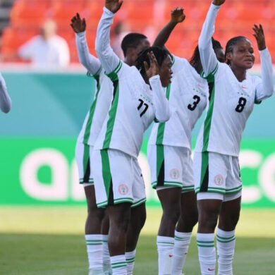 Les Flamingos du Nigeria U17 féminin lors d’une compétition internationale. Les Nigérianes ont battu le Ghana 4-2 au tournoi WAFU B.