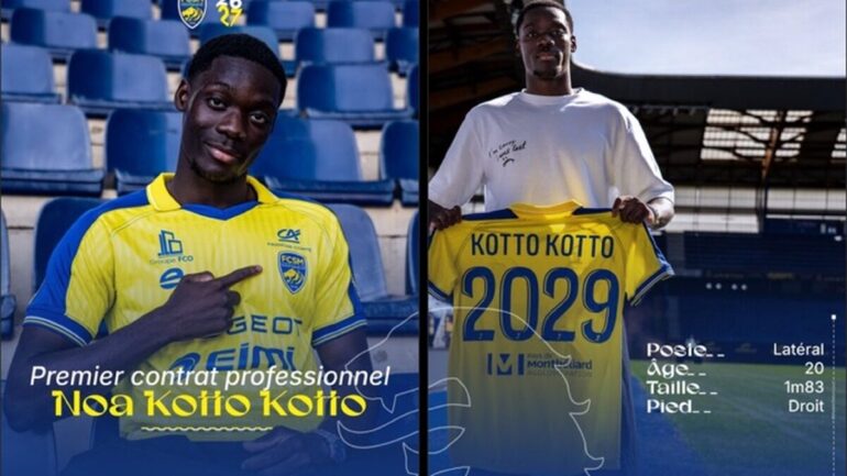 Noa Kotto Kotto signe son premier contrat pro à Sochaux jusqu’en 2029