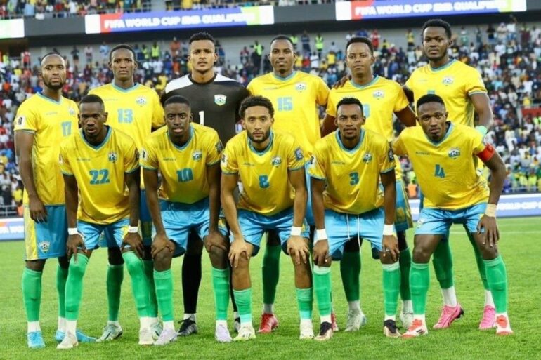 Équipe nationale du Rwanda avant un match