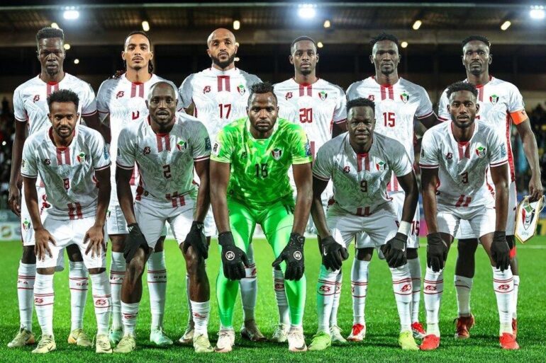 Équipe nationale du Soudan en photo de groupe.