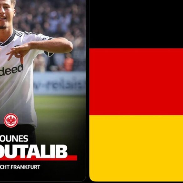 Younes Ebnoutalib avec l’Eintracht Francfort, au cœur d’un choix international entre le Maroc et l’Allemagne.