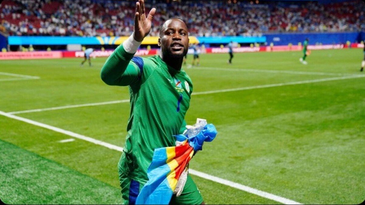 Lionel Mpasi sous le maillot congolais, photographie extraite d’une capture fournie par le propriétaire.