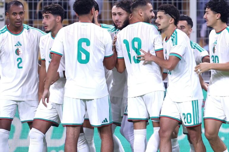 Les joueurs de l'Algérie pendant les qualifications de la CAN 2027