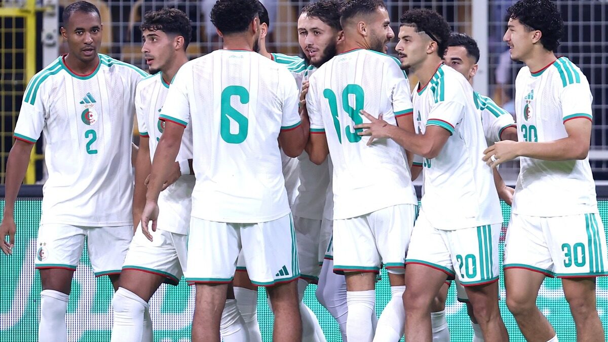 Les joueurs de l'Algérie pendant les qualifications de la CAN 2027