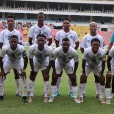 Équipe U23 de Namibie au stade avant un match contre l’Angola