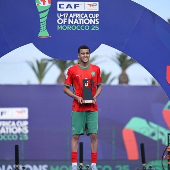 Un jeune international marocain lors d'une compétition de jeunes de la CAF