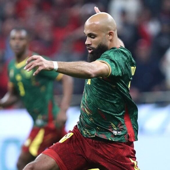Bryan Mbeumo en action avec la sélection du Cameroun