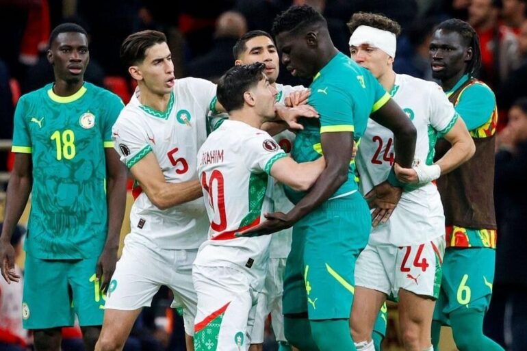 Photographie d’un match entre Sénégal et Maroc