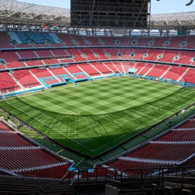 Vue d’un stade extérieur, photographie contextuelle ; non Égypte–Angola futsal