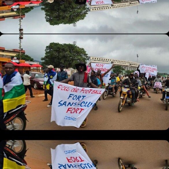 Manifestation à Bangui autour de la gestion des Fauves de Centrafrique
