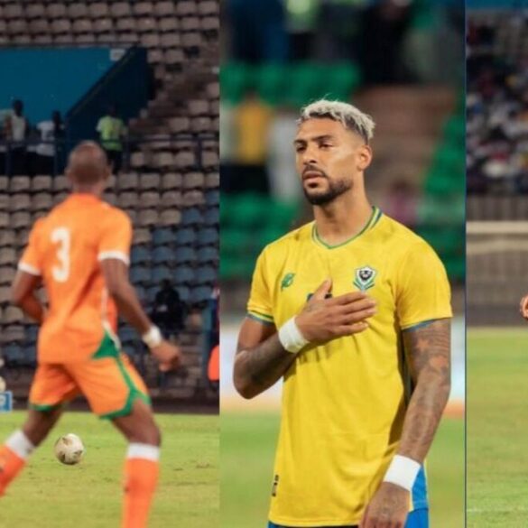 Denis Bouanga, Rody Junior Effaghe et des joueurs du Gabon