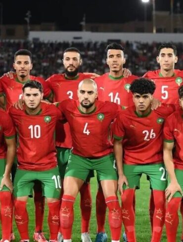 La sélection marocaine senior pose avant une rencontre, photographie d’archives.