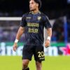 Anthony Oyono évoluant sur la pelouse en tenue de son club italien