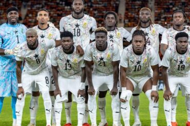 L’équipe nationale du Ghana, les Black Stars, pose avant un match