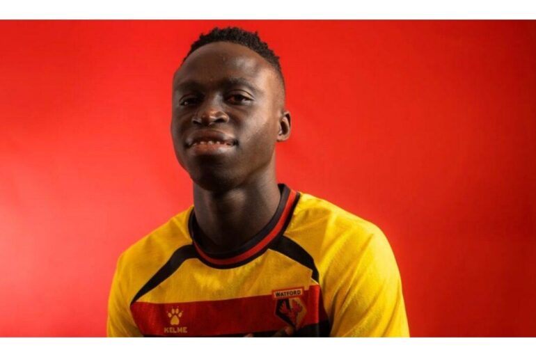 Krépin Diatta lors de sa présentation à Watford