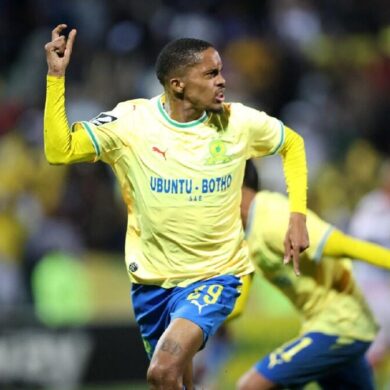 Joueurs de Mamelodi Sundowns pendant une compétition internationale