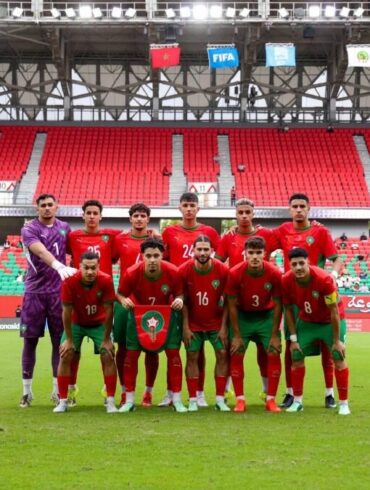 Joueurs du Maroc U23 lors du match amical face au Mali