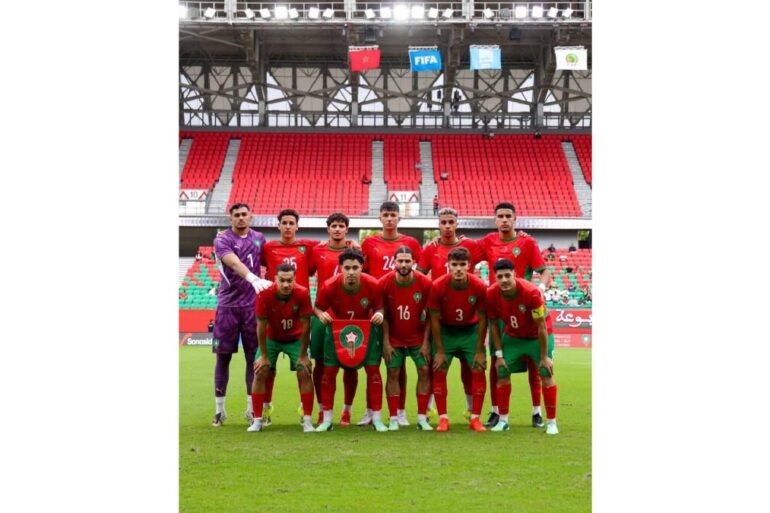Joueurs du Maroc U23 lors du match amical face au Mali